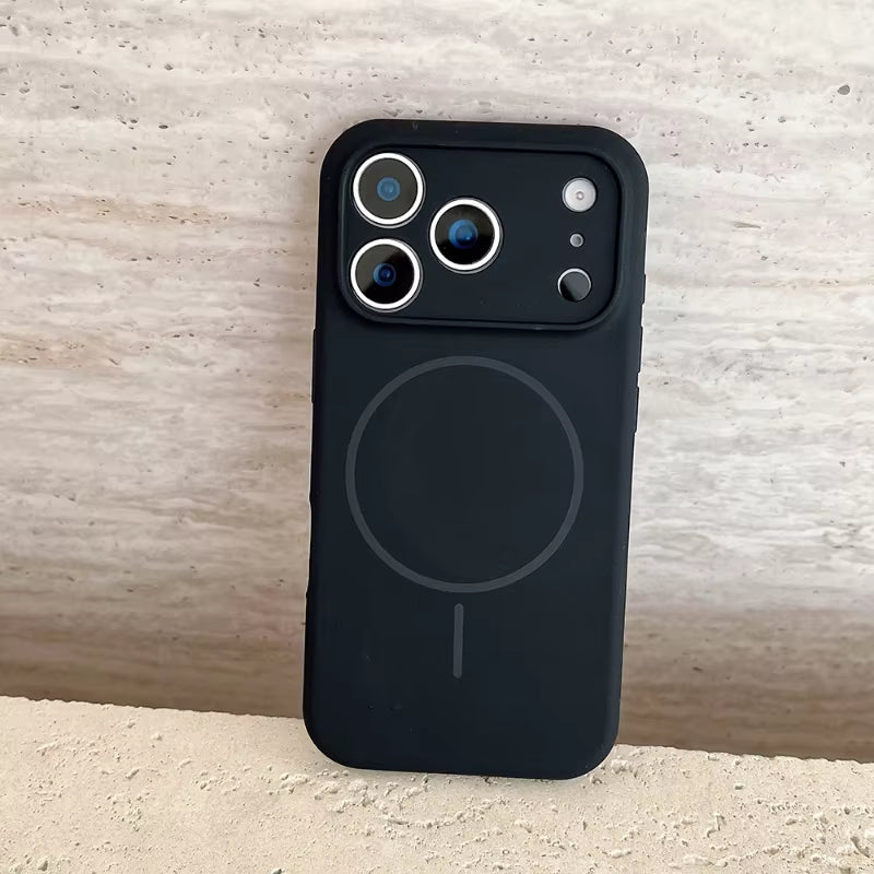 For Magsafe Magnetic Wireless Charging Solid Color Silicone Phone Case for Iphone 17 Pro Max/17/17 Pro Air Bumper Back Cover