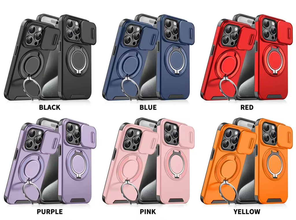 New Arrival for Iphone 15/15 Pro/16/16 Pro/16 Plus/16 17 Pro Max TPU + PC Hybrid Slide Window Lens Protection Mobile Phone Case