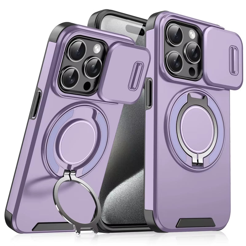 New Arrival for Iphone 15/15 Pro/16/16 Pro/16 Plus/16 17 Pro Max TPU + PC Hybrid Slide Window Lens Protection Mobile Phone Case