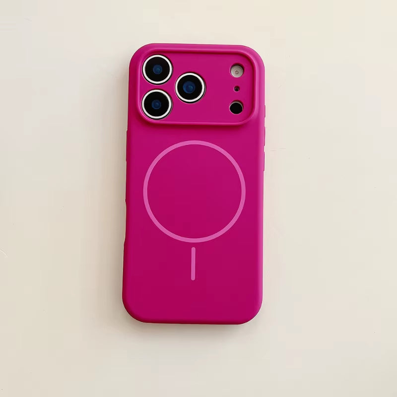 For Magsafe Magnetic Wireless Charging Solid Color Silicone Phone Case for Iphone 17 Pro Max/17/17 Pro Air Bumper Back Cover